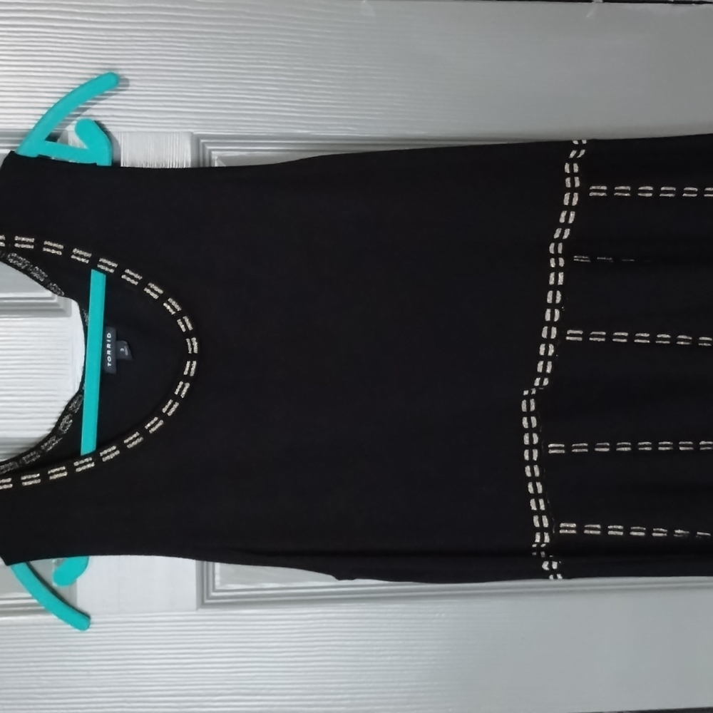 Torrid Gold Black Sweater Dress with gold accents 3X